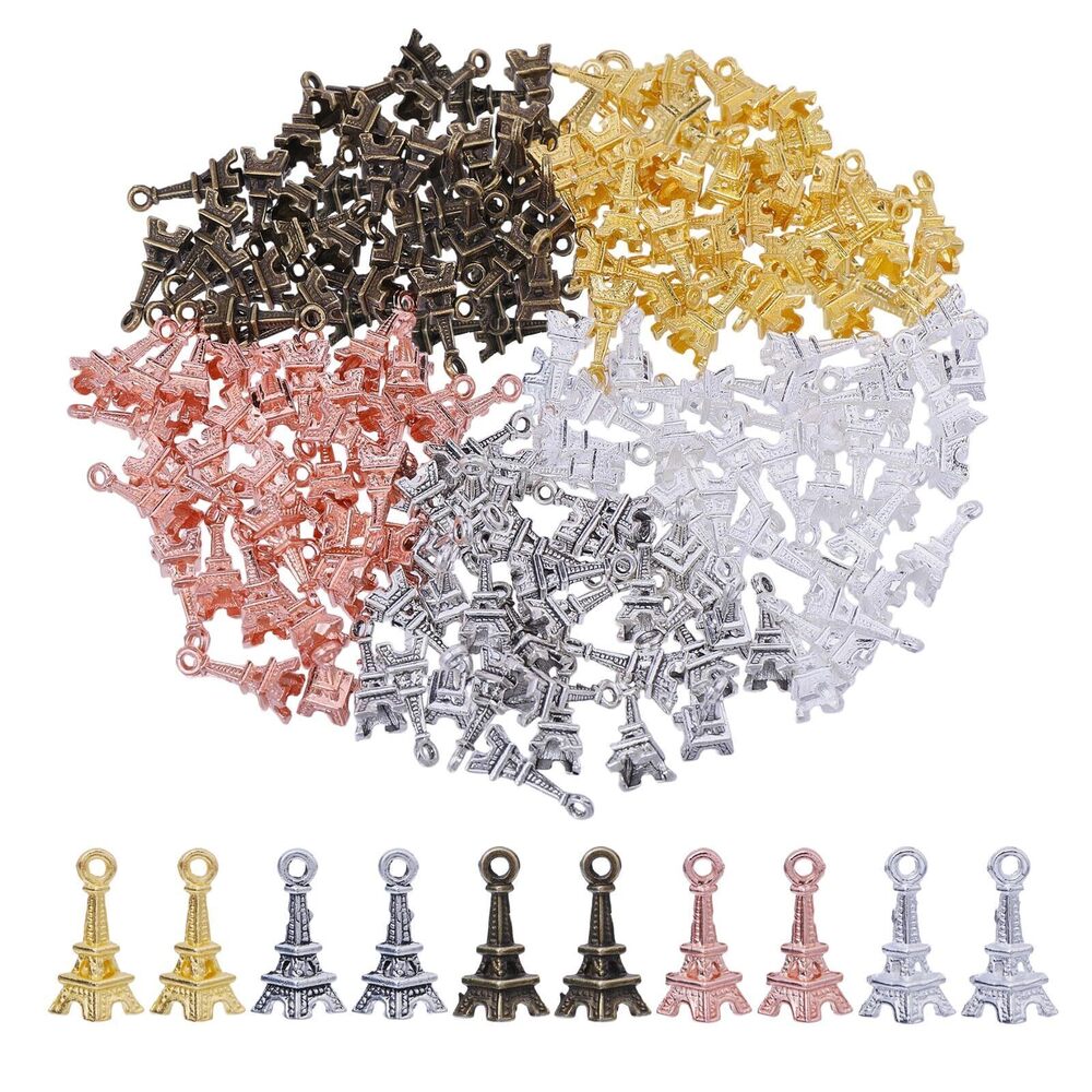 8963 150 Pcs 5 Colors Eiffel Tower Pendant Eiffel Tower Charms Hanging